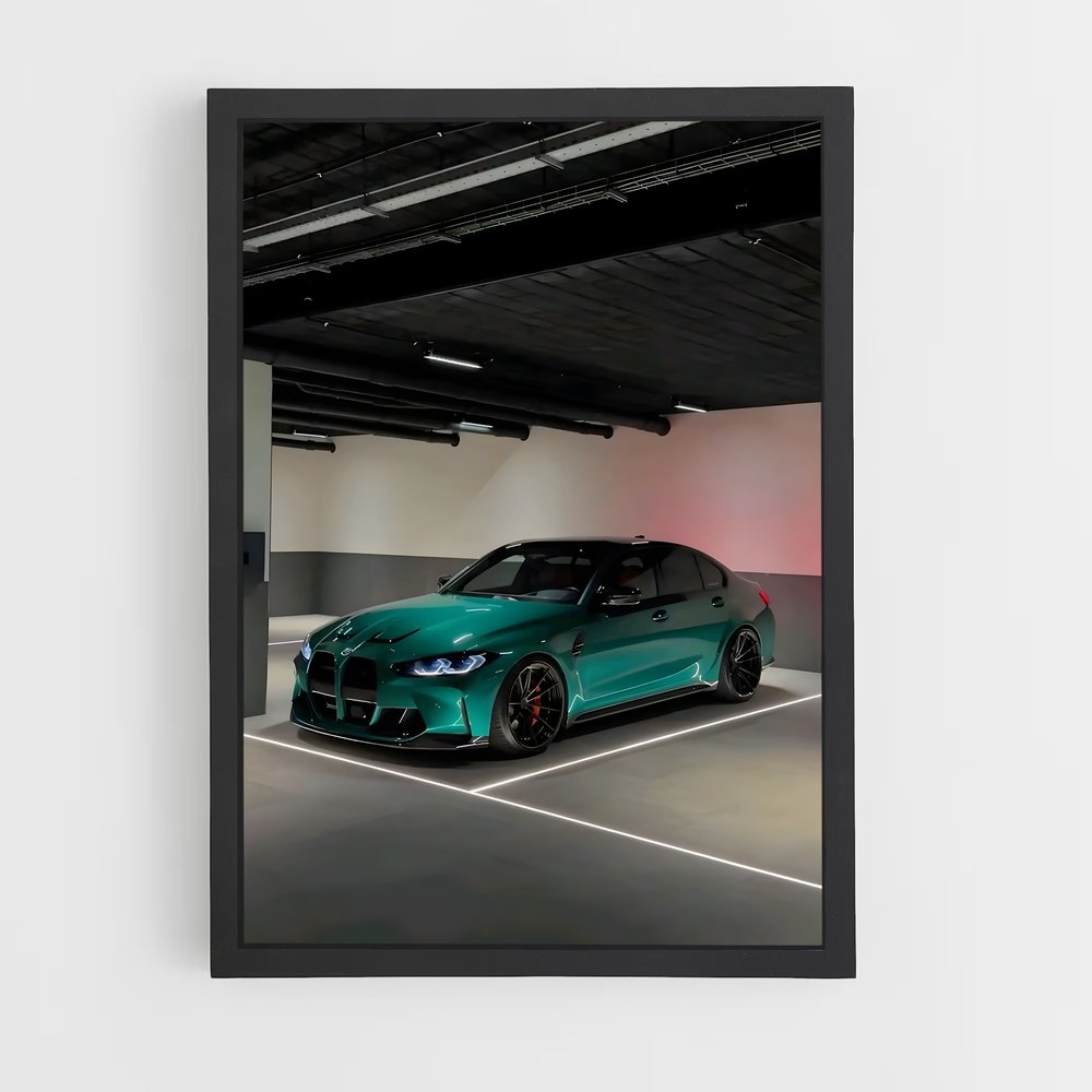 Poster automobile verte – affiche BMW (vue 2)